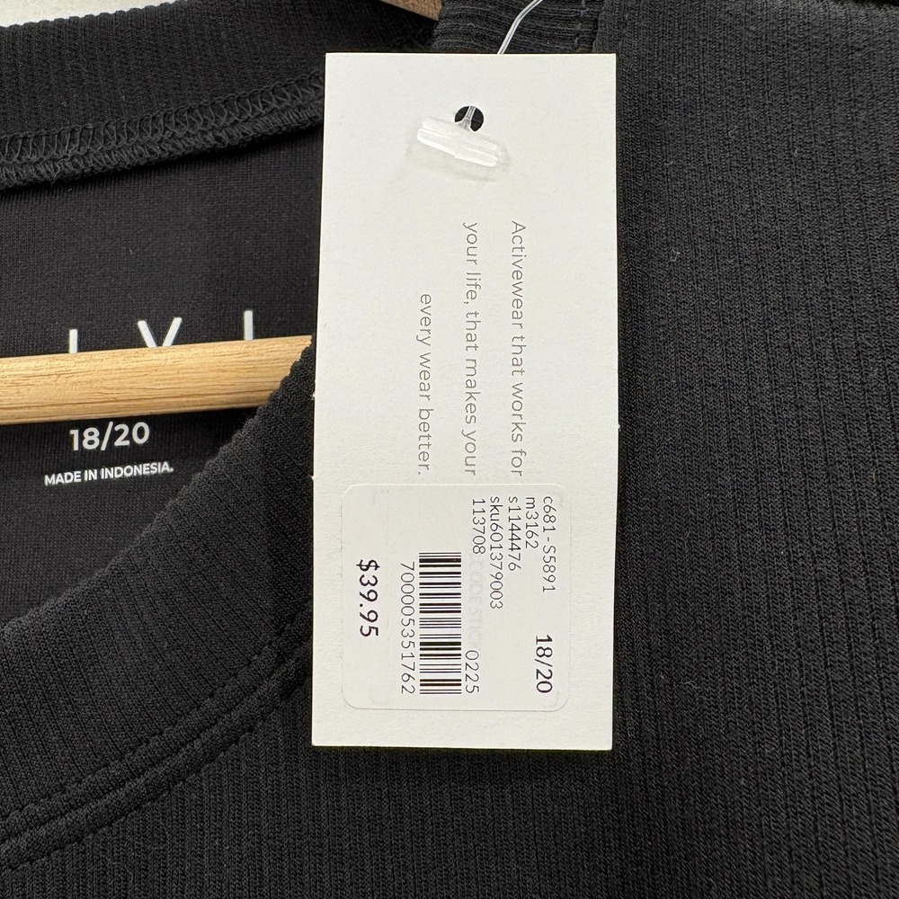LIVI For Lane Bryant Shirt Womens 18/20 Black Plus Size Knit Tee Casual Pullover - Picture 5 of 13